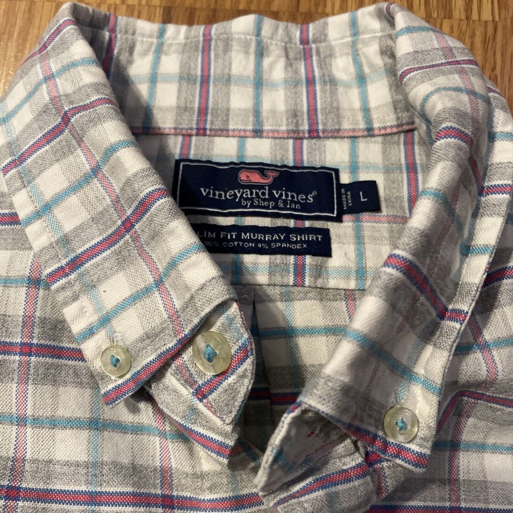 Vineyard Vines Murray Shirt Mens Slim Fit Pink Blue Button Up Casual Large